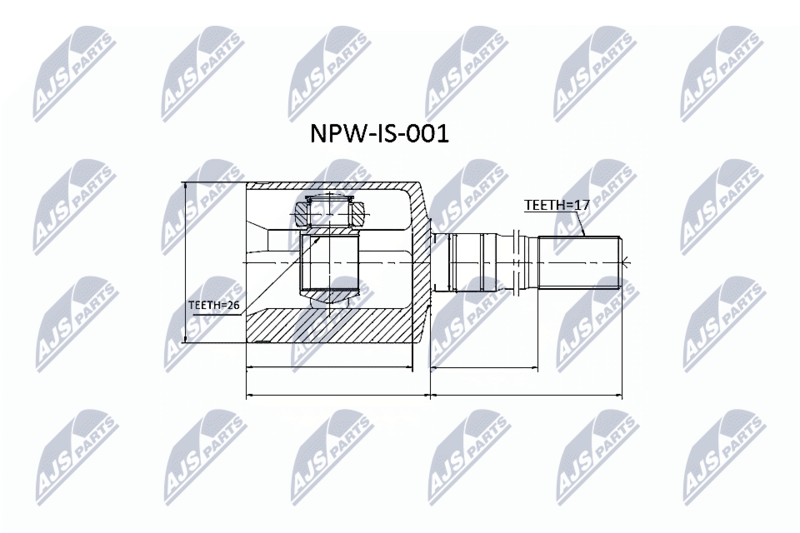 NTY csuklókészlet, hajtótengely NPW-IS-001