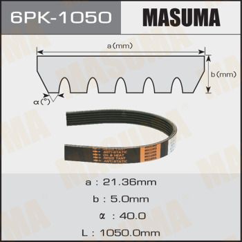 Поліклиновий ремінь, Masuma 6PK-1050