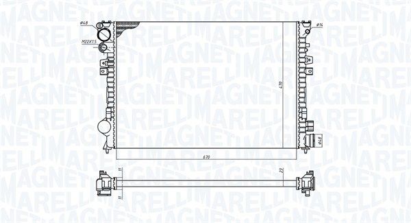 Радіатор, система охолодження двигуна, Magneti Marelli 350213102700