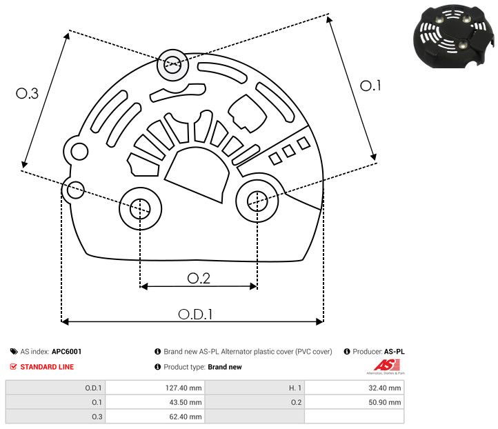 Kaitsekate, generaator, AS-PL APC6001