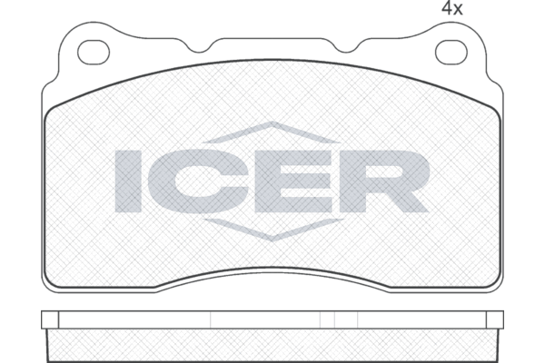 Комплект гальмівних накладок, дискове гальмо, Icer 181582