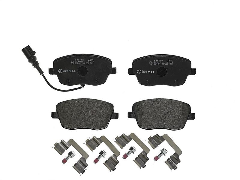 Piduriklotsi komplekt, ketaspidur, BREMBO P 85 077