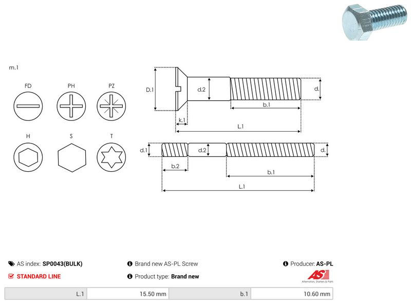 AS-PL SP0043(BULK) Repair Set, alternator