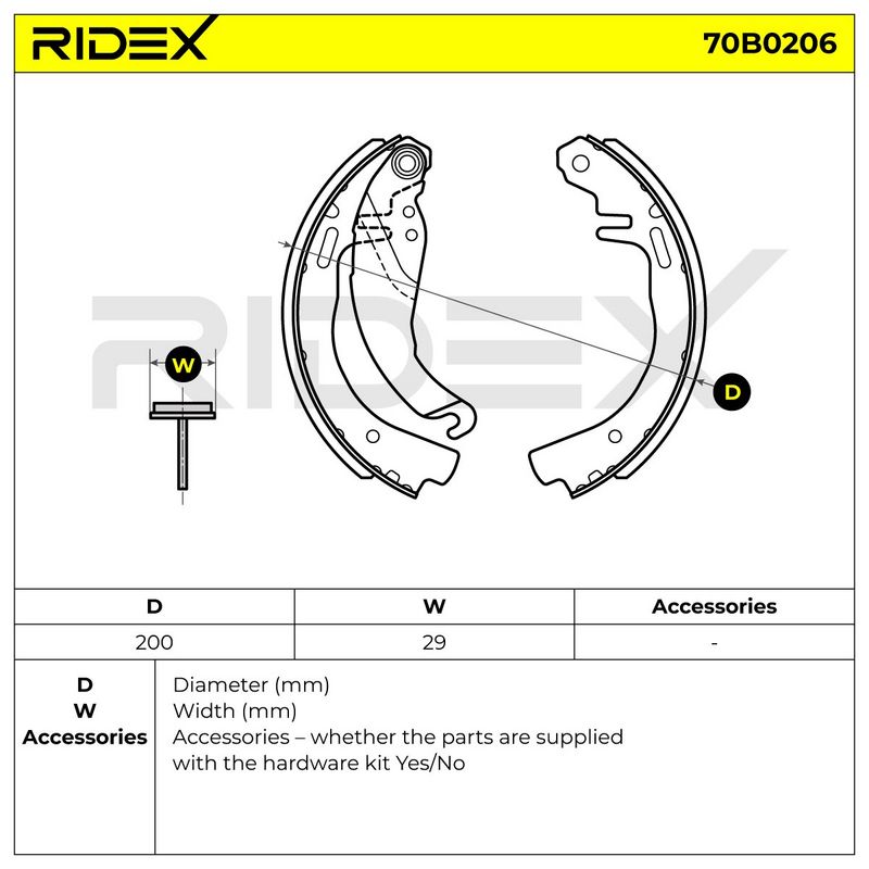 комплект спирачна челюст RIDEX