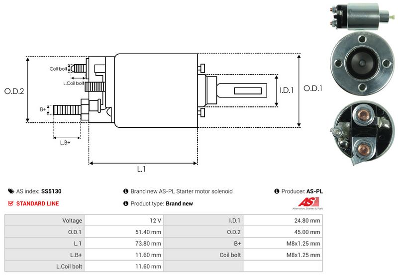 AS-PL SS5130 Solenoid Switch, starter