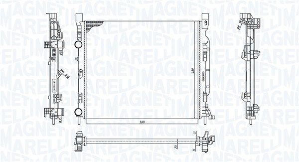 Радіатор, система охолодження двигуна, Magneti Marelli 350213186900