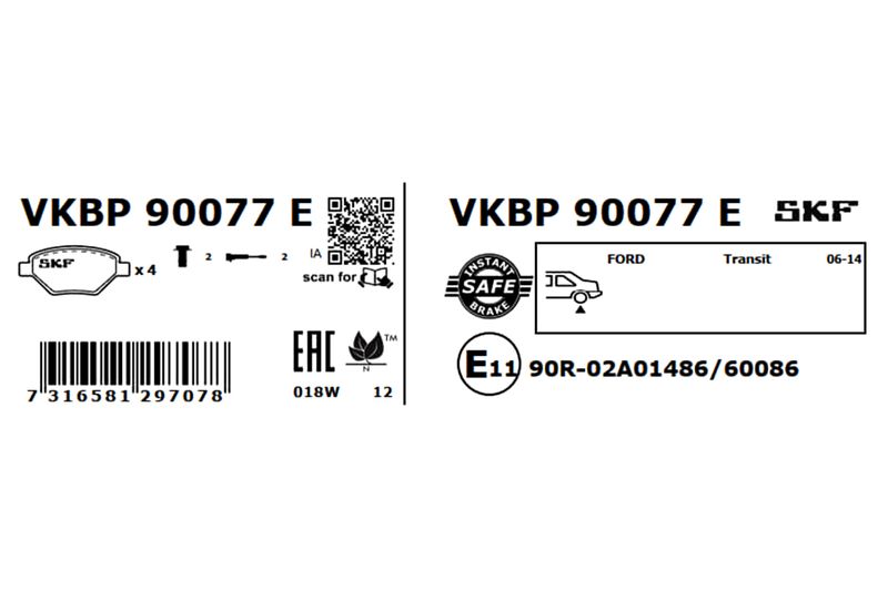 SKF VKBP 90077 E Brake Pad Set, disc brake