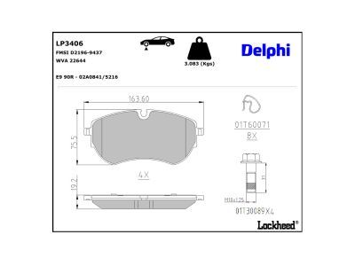 DELPHI LP3406 Brake Pad Set, disc brake