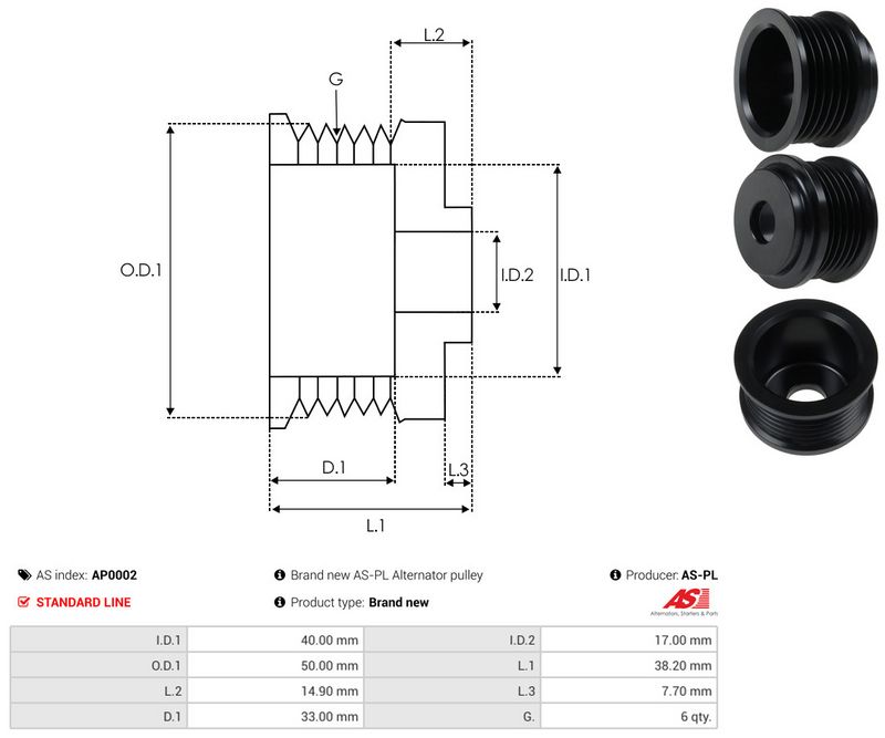 Rihmaratas, generaator, AS-PL AP0002