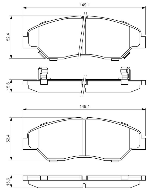 Piduriklotsi komplekt, ketaspidur, BOSCH 0 986 424 696