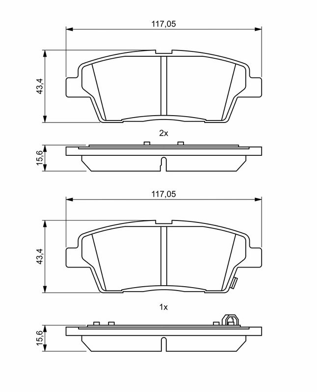 0986494766 BOSCH Комплект гальмівних колодок з 4 шт. дисків - Фото 9
