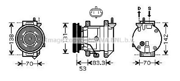 Компресор кондиціонера DAEWOO LANOS 97-1.3-1.6 (вир-во AVA)