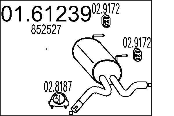 MTS hátsó hangtompító 01.61239