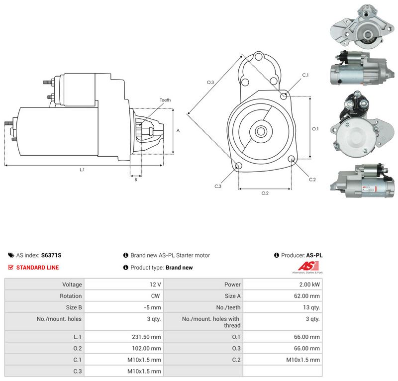 Starter, AS-PL S6371S
