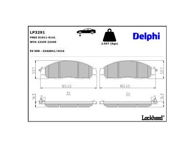 DELPHI LP3291 Brake Pad Set, disc brake
