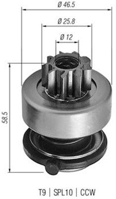 Мала шестірня, стартер, Magneti Marelli 940113020255