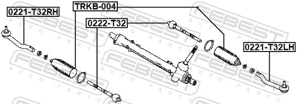 FEBEST 0221-T32LH Tie Rod End