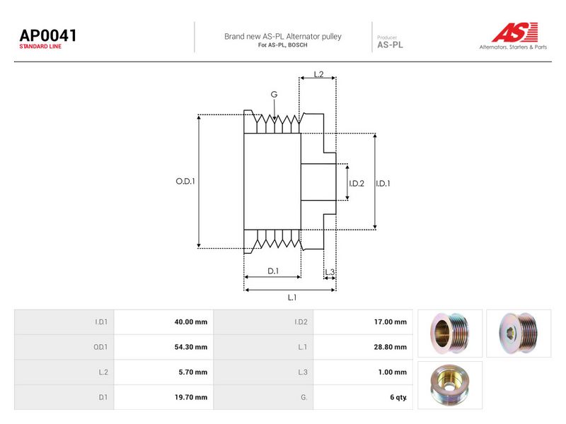 Rihmaratas, generaator, AS-PL AP0041