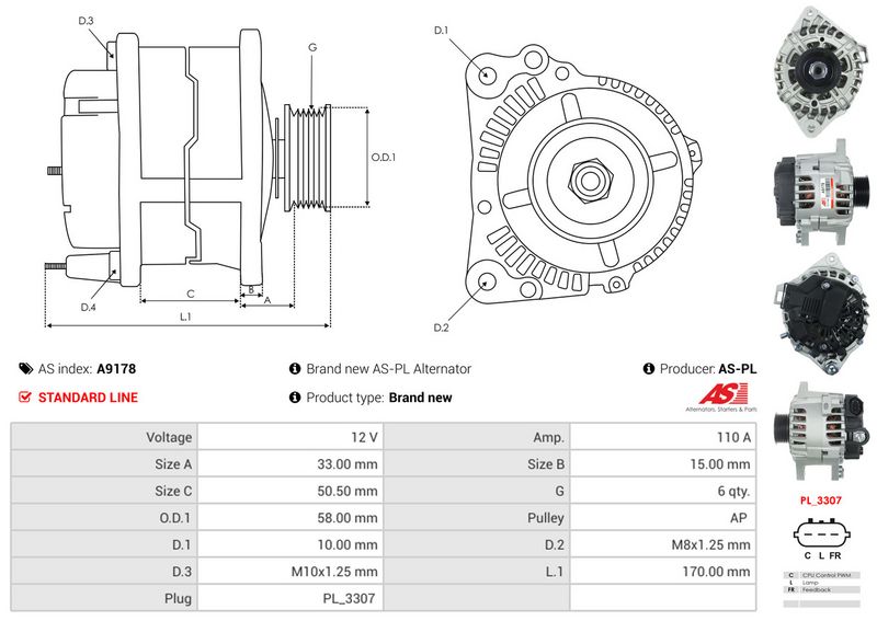 AS-PL A9178 Alternator