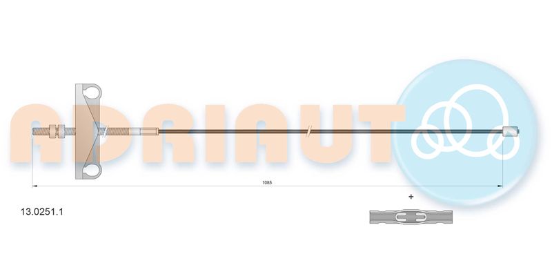 Тросовий привод, стоянкове гальмо, Adriauto 13.0251.1