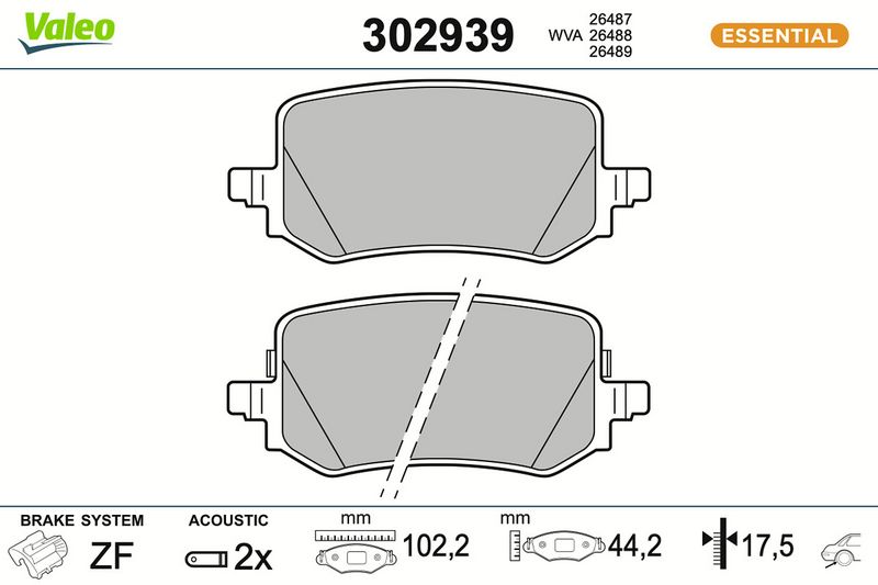 комплект спирачно феродо, дискови спирачки VALEO