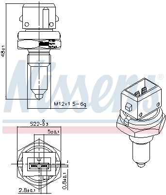 NISSENS BMW датчик температури води 3/E46/E90, 5/E39/E60, 7/E65/E66, X3/E83