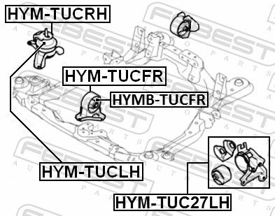 FEBEST HYM-TUC27LH Mounting, engine