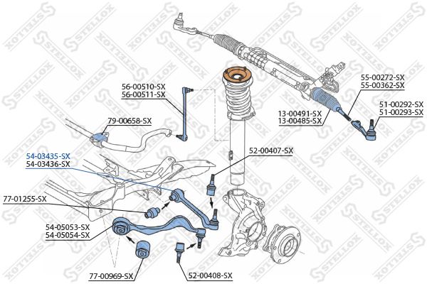 STELLOX 54-03435-SX Control/Trailing Arm, wheel suspension