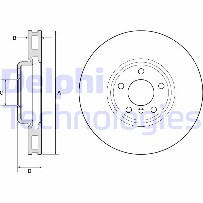 DELPHI BMW диск гальмівний передній лівий F10,6,7F 01 10-