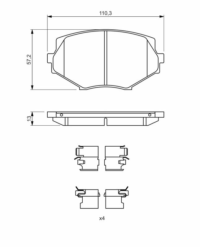 Piduriklotsi komplekt, ketaspidur, BOSCH 0 986 494 655
