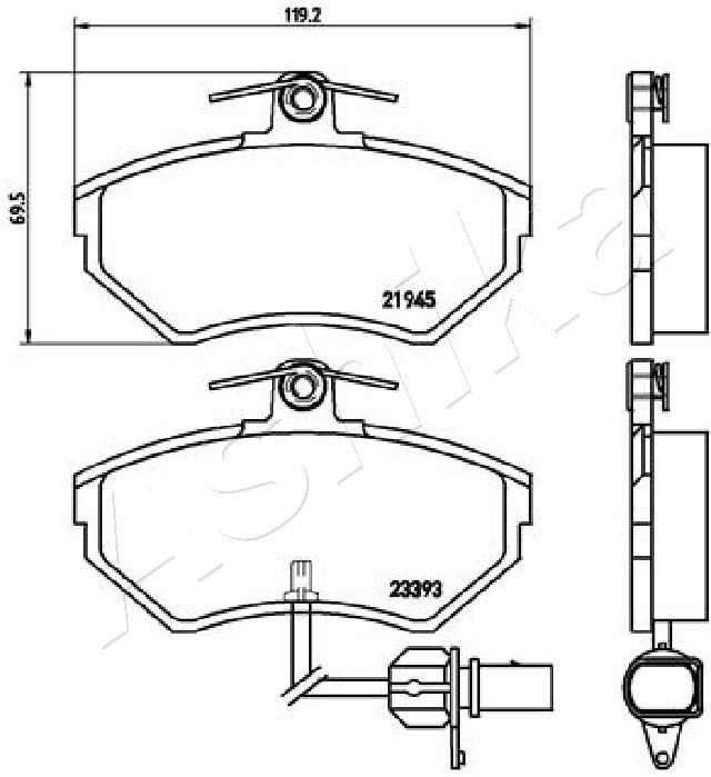 ASHIKA 50-00-0910 Brake Pad Set, disc brake