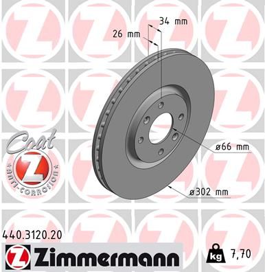 ZIMMERMANN féktárcsa 440.3120.20