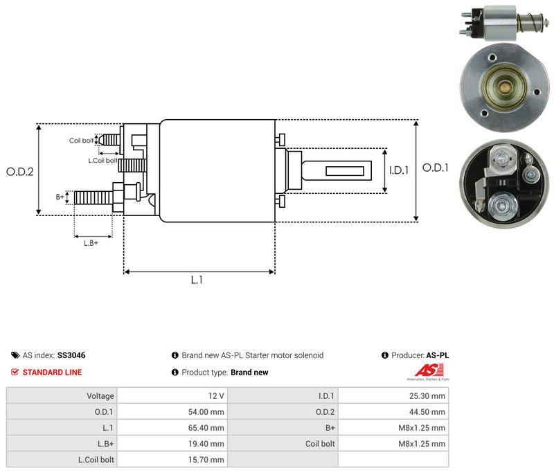 Magnetlülitus, starter, AS-PL SS3046