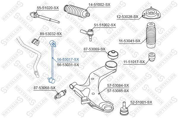 STELLOX 56-53017-SX Link/Coupling Rod, stabiliser bar