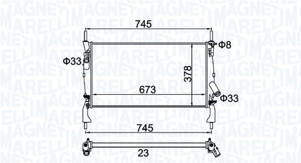 Радіатор, система охолодження двигуна, Magneti Marelli 350213173900