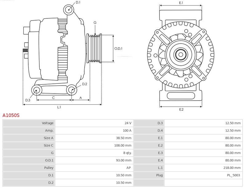 AS-PL A1050S Alternator