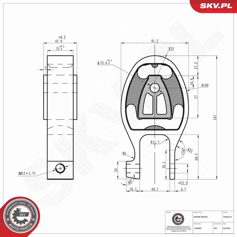 ESEN SKV 75SKV312 Mounting, engine