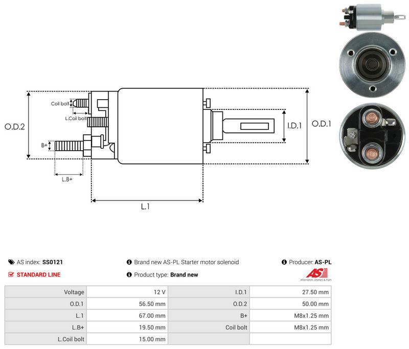 Magnetlülitus, starter, AS-PL SS0121
