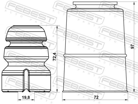 FEBEST ADSHB-A5F-KIT Dust Cover Kit, shock absorber