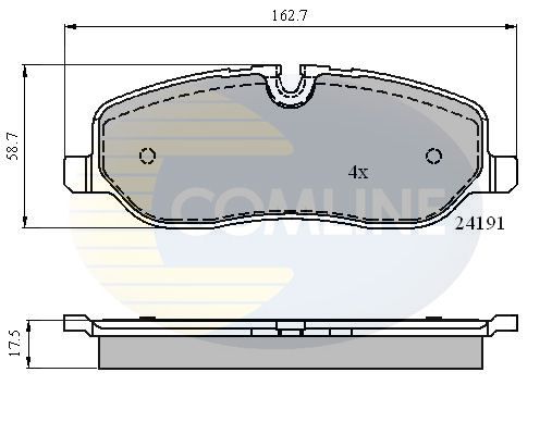 Комплект гальмівних накладок, дискове гальмо, Comline CBP01533