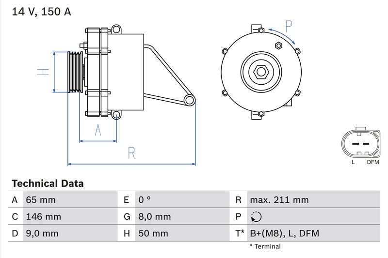 BOSCH Dynamo / Alternator 0 986 041 760