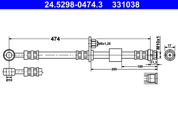 Furtun frana 24.5298-0474.3 ATE