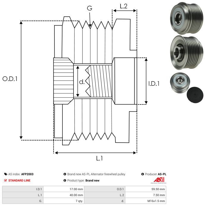 AS-PL AFP2003 Alternator Freewheel Clutch