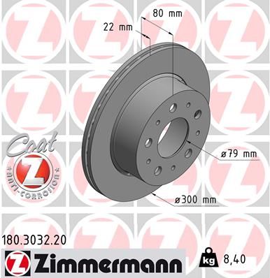 Гальмівний диск, Zimmermann 180.3032.20