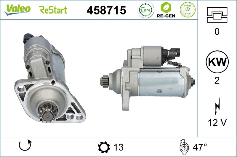 VALEO Startmotor / Starter 458715