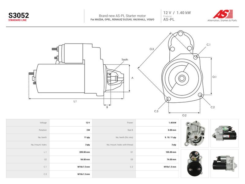 Starter, AS-PL S3052