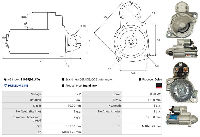 AS-PL S1085(DELCO) Starter
