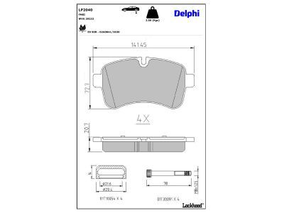 DELPHI LP2040 Brake Pad Set, disc brake