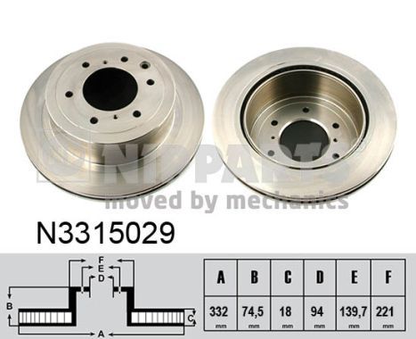 Гальмівний диск, Nipparts N3315029