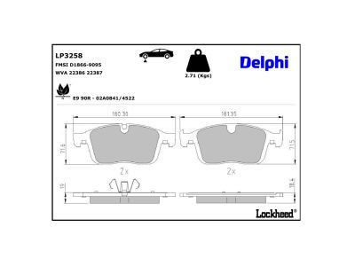 DELPHI LP3258 Brake Pad Set, disc brake